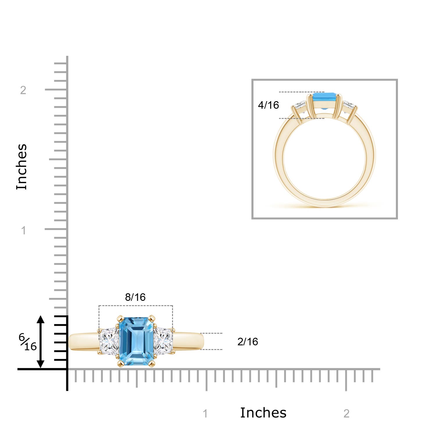 AA - Swiss Blue Topaz / 3.07 CT / 14 KT Yellow Gold