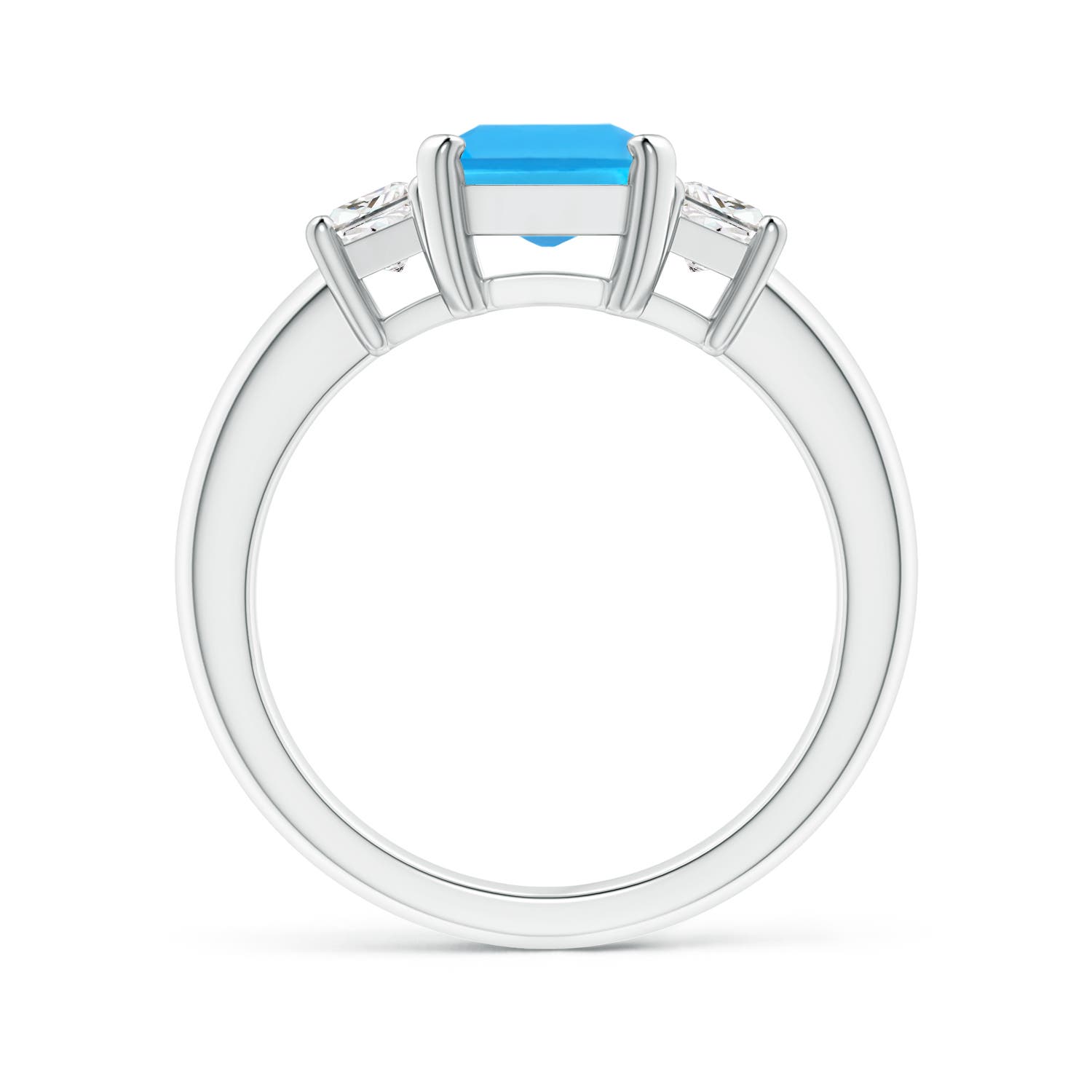 AAA - Swiss Blue Topaz / 3.07 CT / 14 KT White Gold