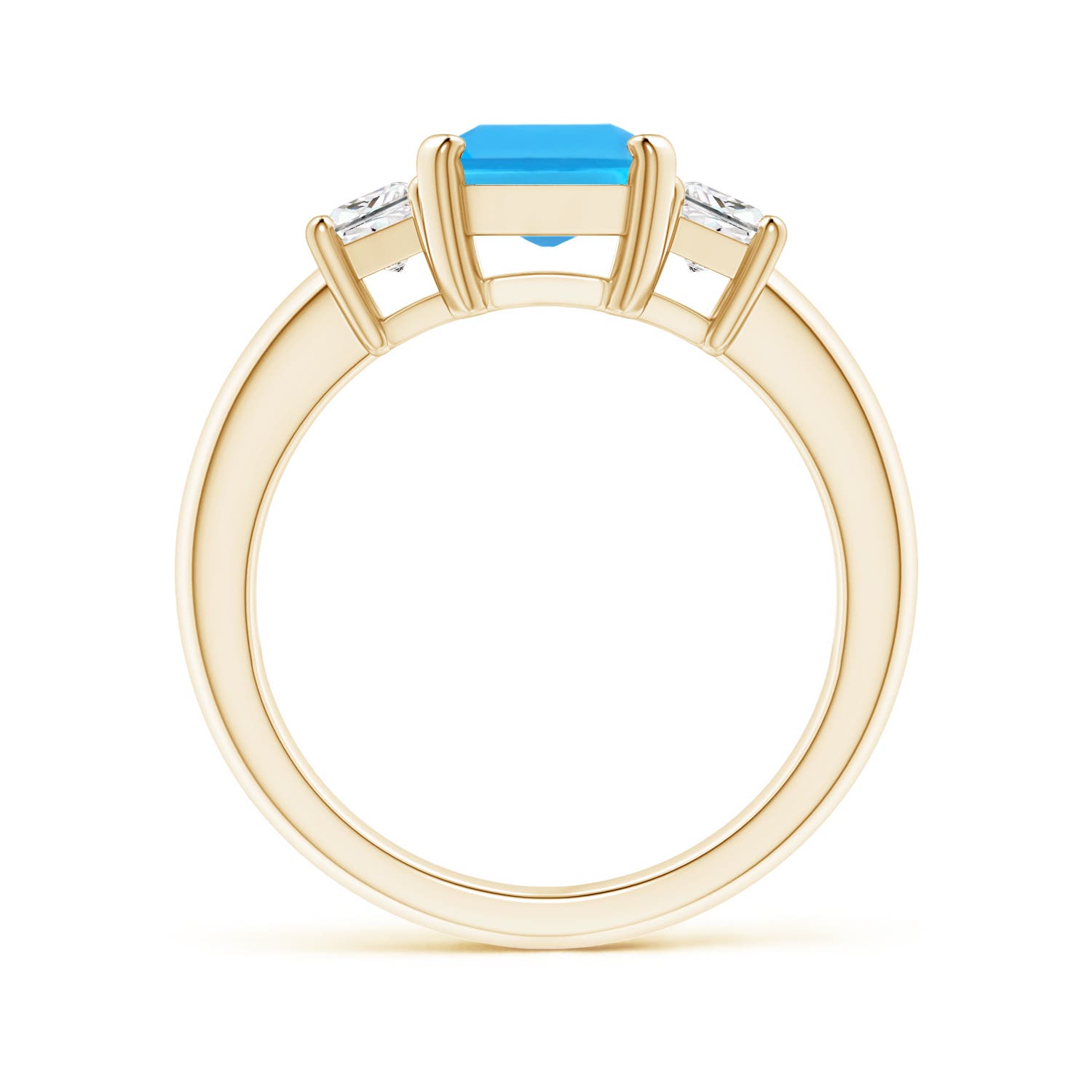 AAA - Swiss Blue Topaz / 3.07 CT / 14 KT Yellow Gold