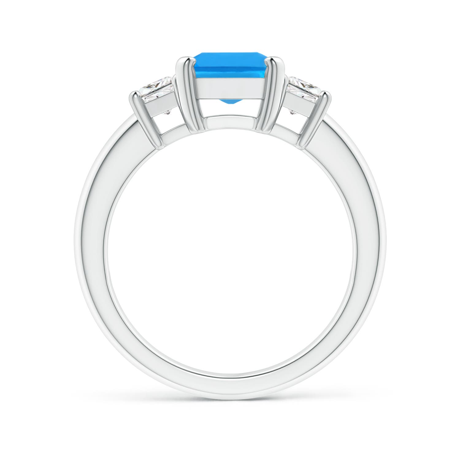 AAAA - Swiss Blue Topaz / 3.07 CT / 14 KT White Gold