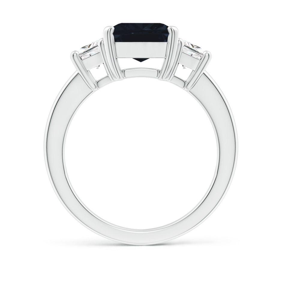 10x8mm A Blue Sapphire and Diamond Three Stone Ring in P950 Platinum side 199
