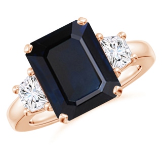 Emerald Cut A Blue Sapphire