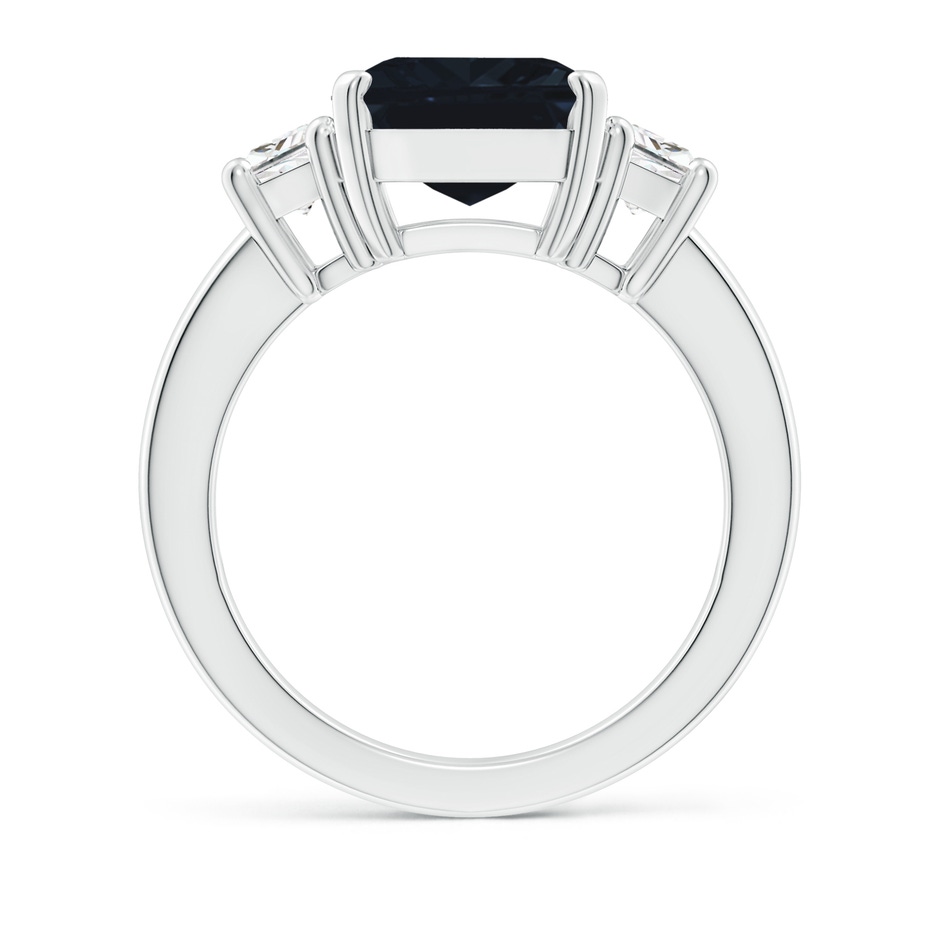 12x10mm A Blue Sapphire and Diamond Three Stone Ring in White Gold side 199