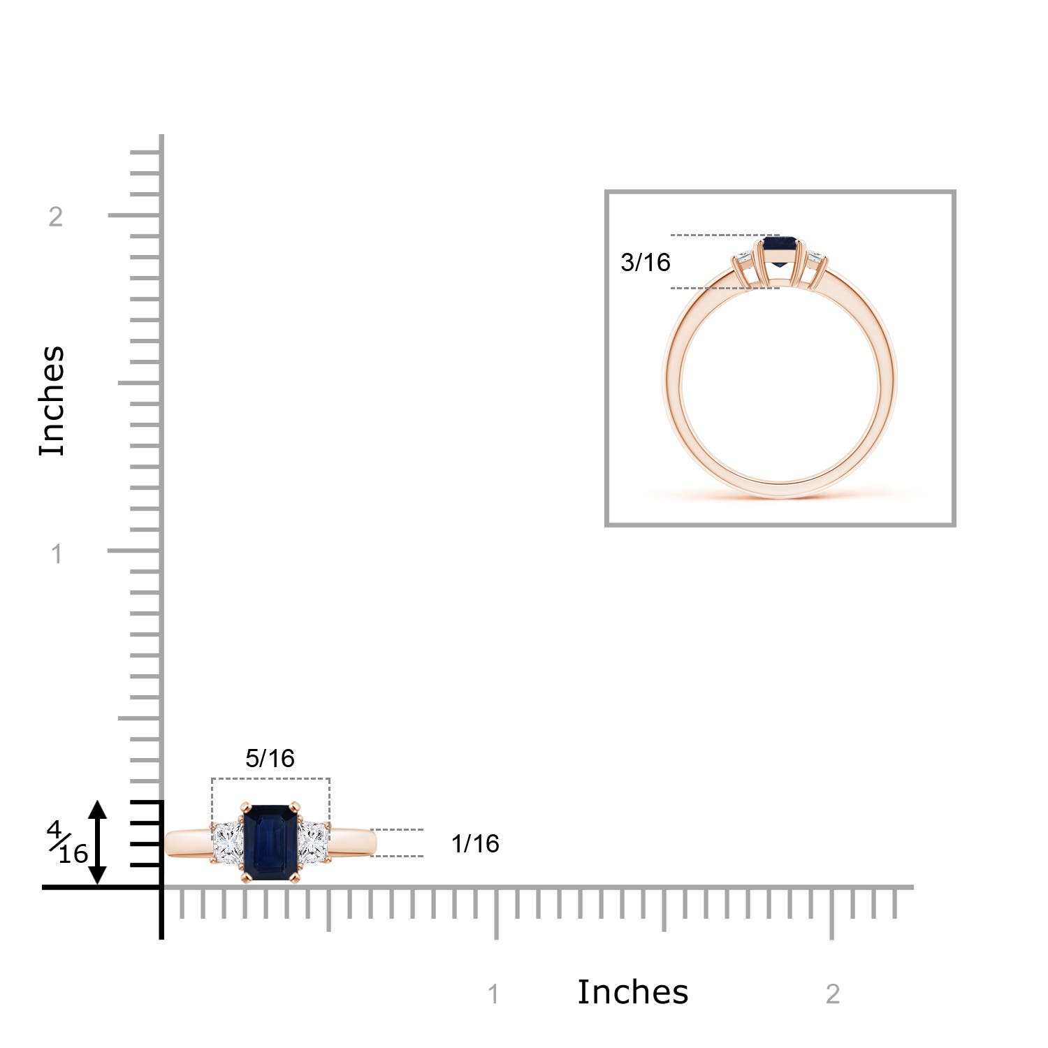 AA - Blue Sapphire / 0.85 CT / 14 KT Rose Gold