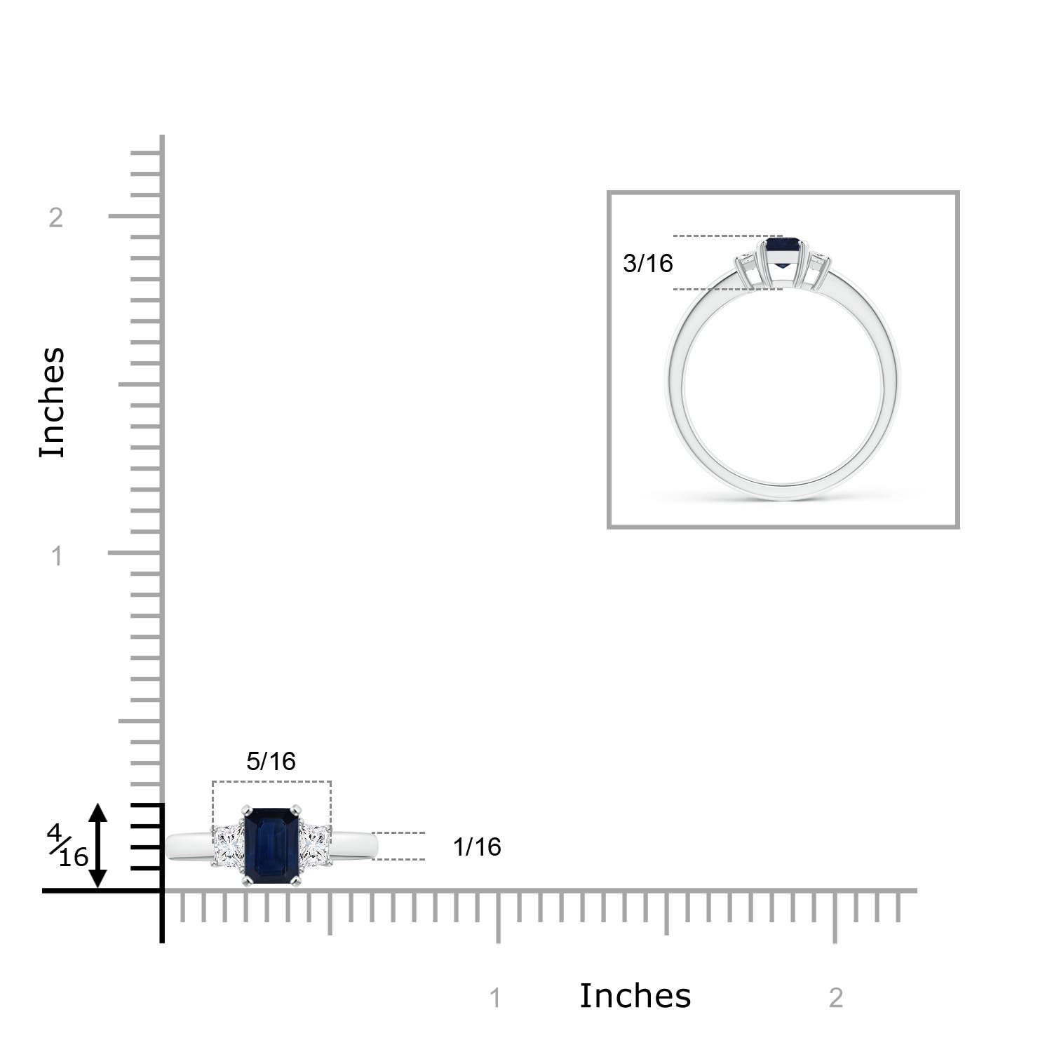 AA - Blue Sapphire / 0.85 CT / 14 KT White Gold