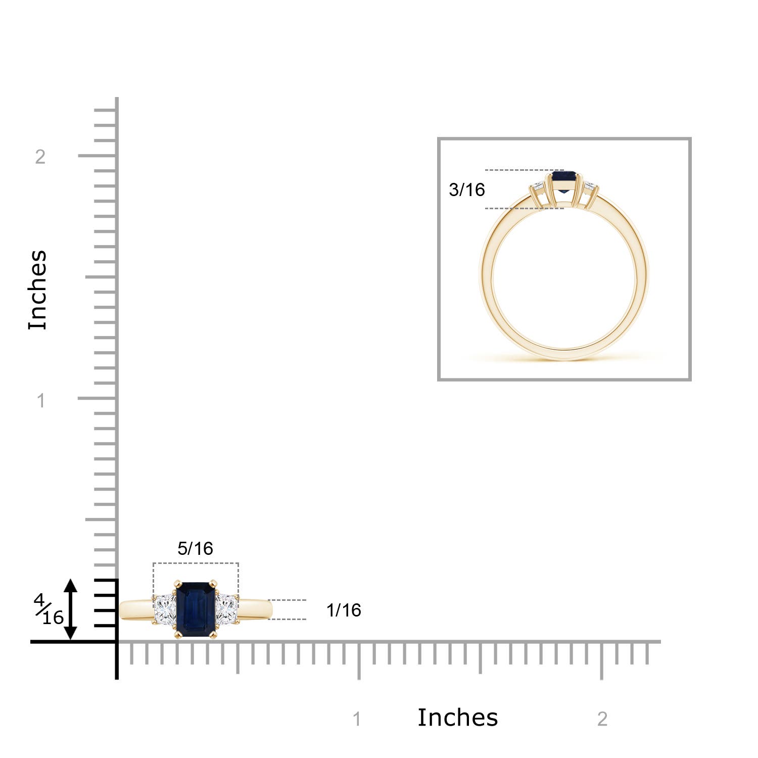 AA - Blue Sapphire / 0.85 CT / 14 KT Yellow Gold