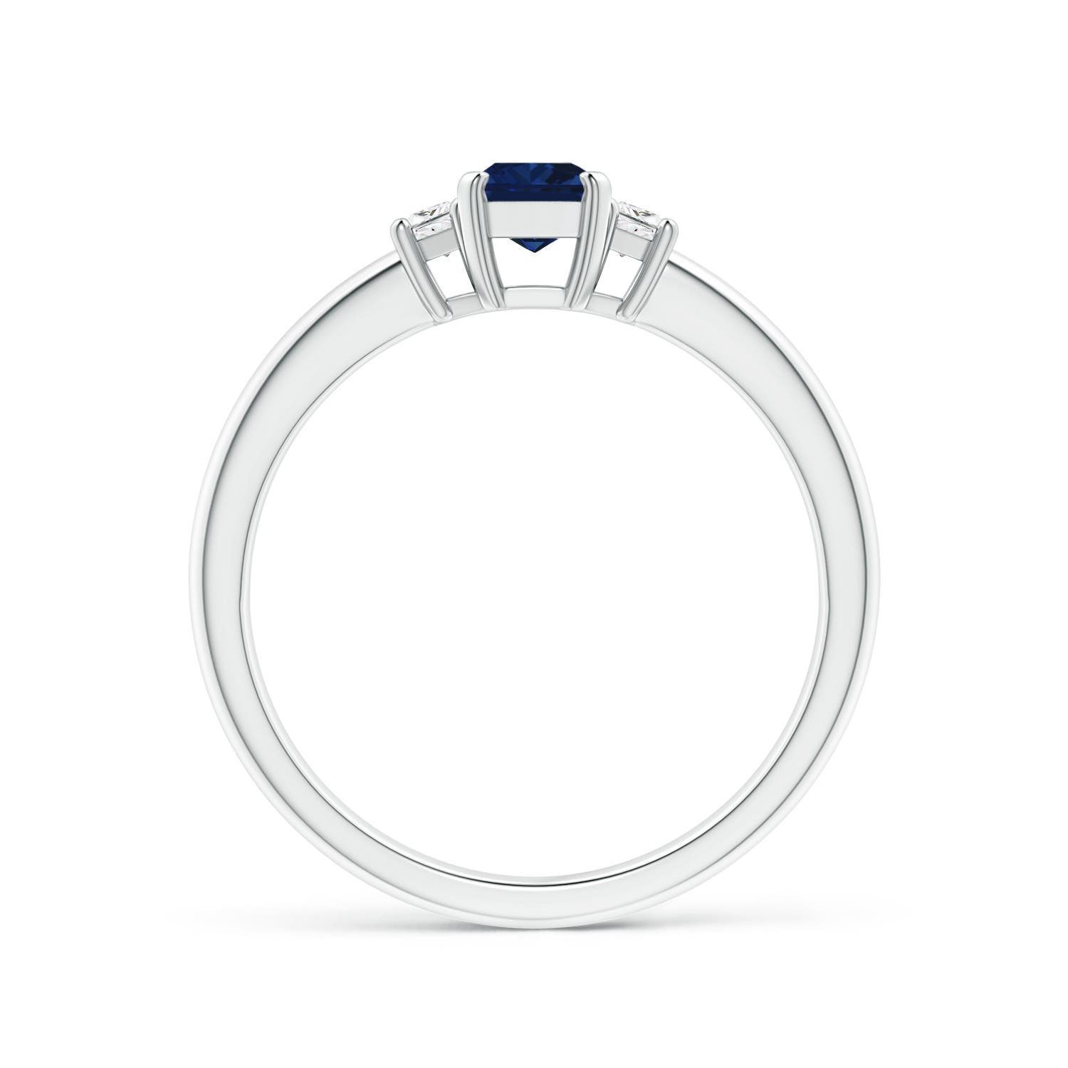 AAA - Blue Sapphire / 0.85 CT / 14 KT White Gold