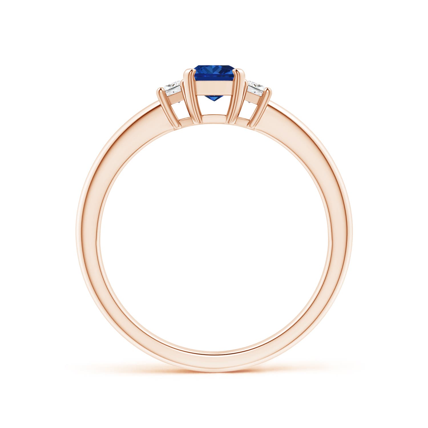 AAAA - Blue Sapphire / 0.85 CT / 14 KT Rose Gold