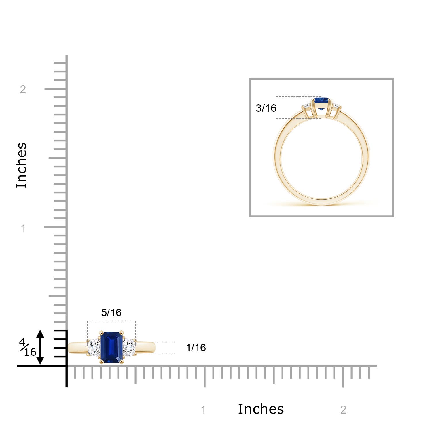 AAAA - Blue Sapphire / 0.85 CT / 14 KT Yellow Gold