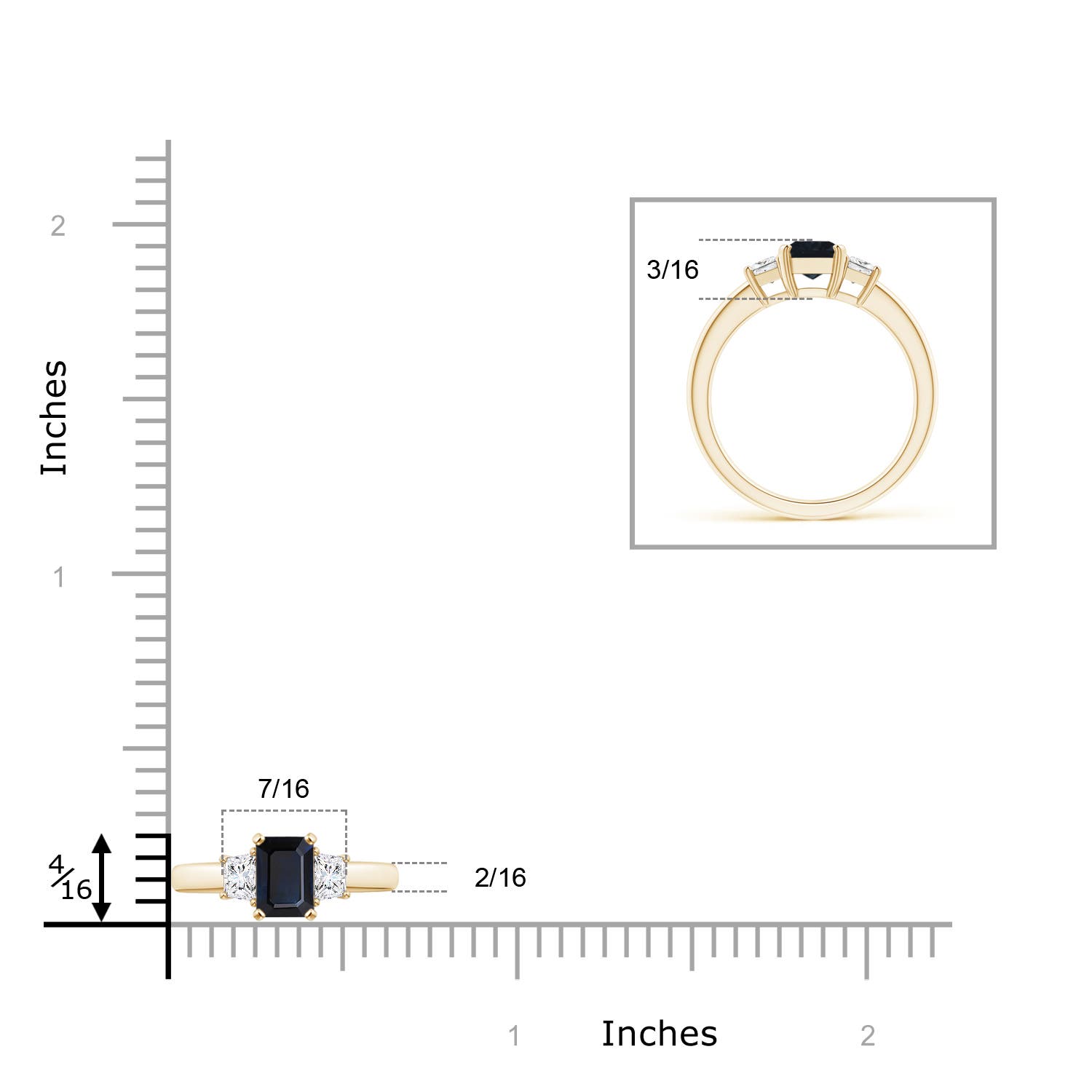 A - Blue Sapphire / 1.37 CT / 14 KT Yellow Gold