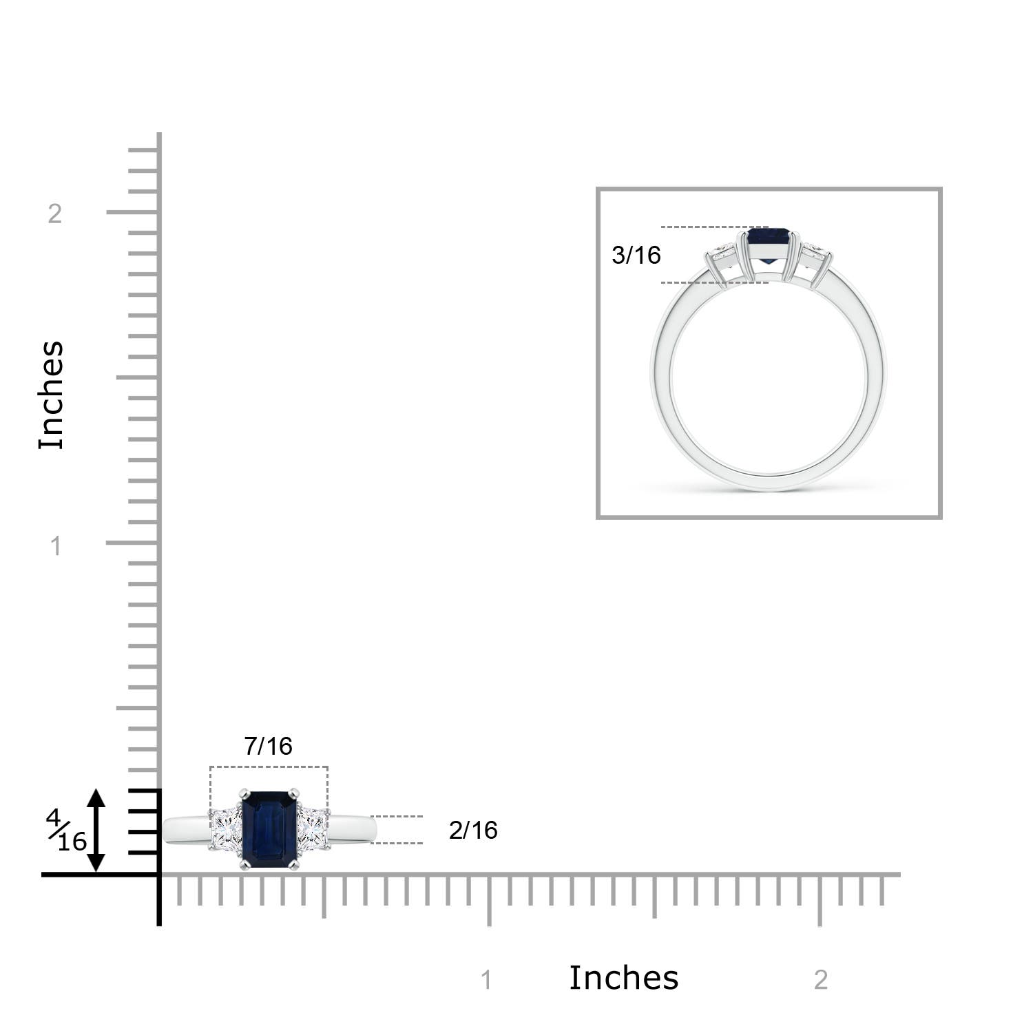 AA - Blue Sapphire / 1.37 CT / 14 KT White Gold