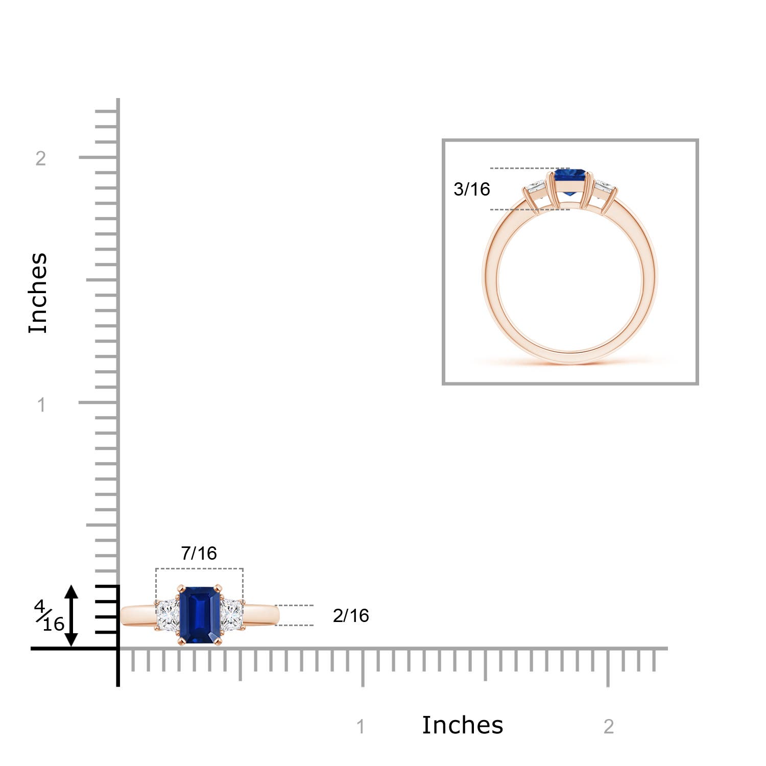 AAAA - Blue Sapphire / 1.37 CT / 14 KT Rose Gold