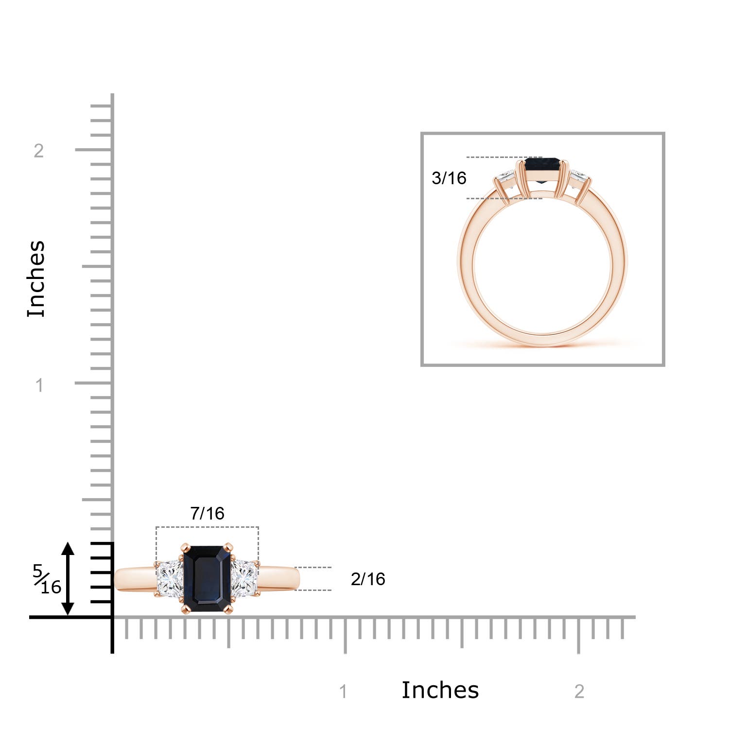 A - Blue Sapphire / 1.97 CT / 14 KT Rose Gold