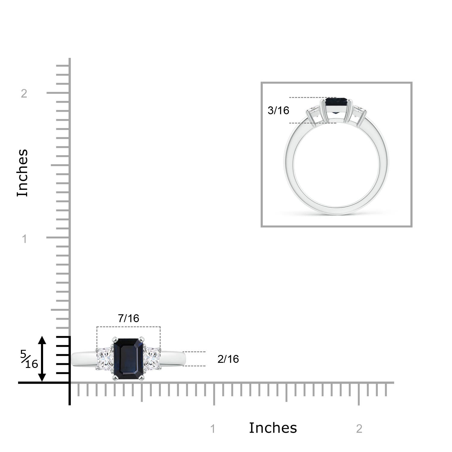 A - Blue Sapphire / 1.97 CT / 14 KT White Gold