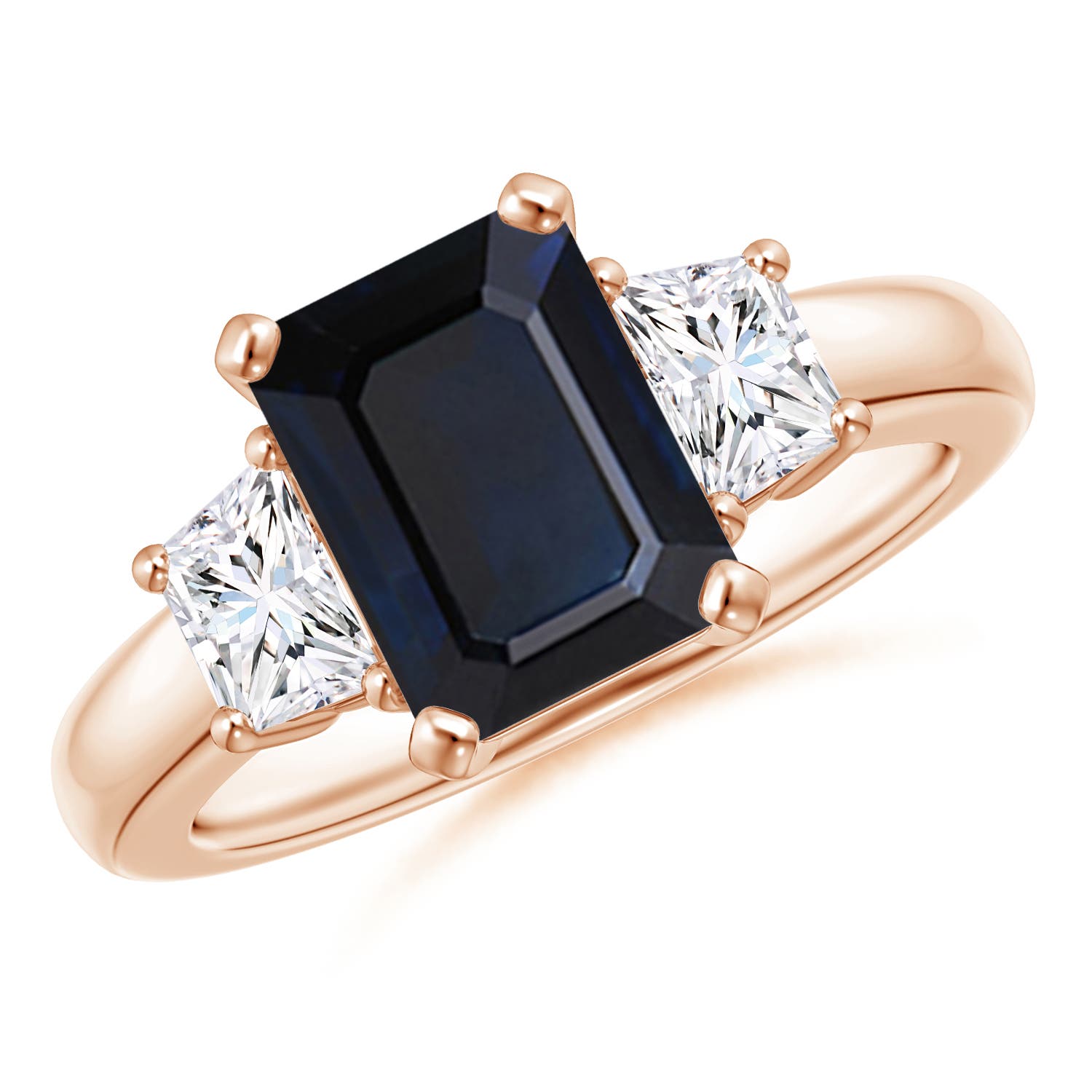 A - Blue Sapphire / 2.93 CT / 14 KT Rose Gold