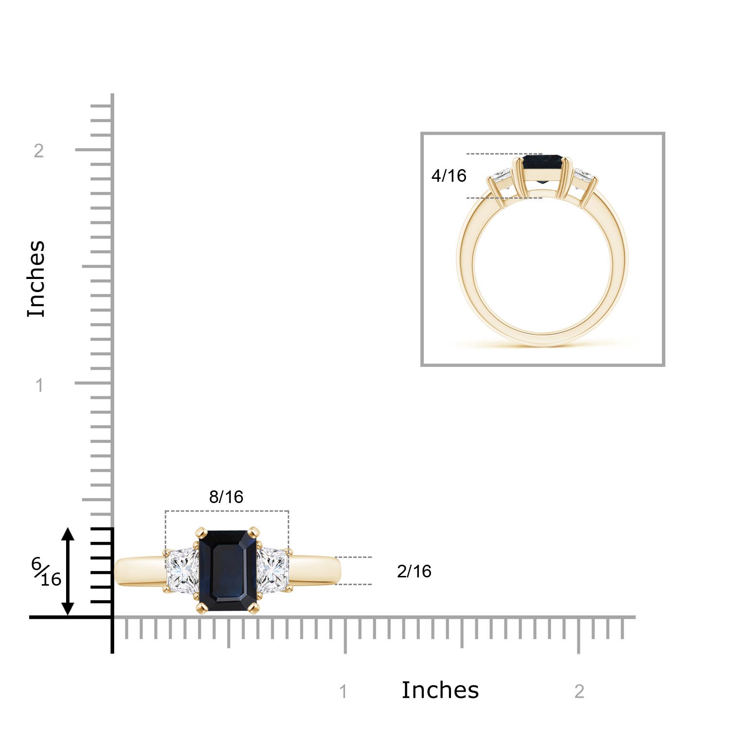 A - Blue Sapphire / 2.93 CT / 14 KT Yellow Gold