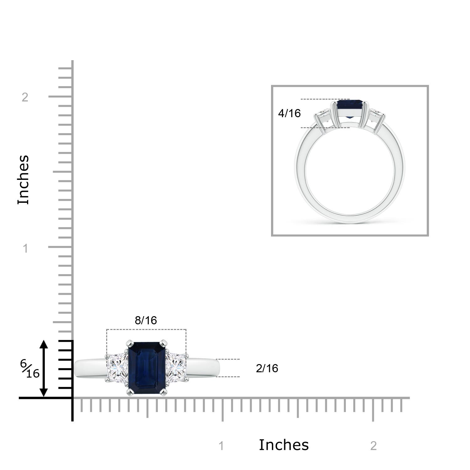 AA - Blue Sapphire / 2.93 CT / 14 KT White Gold