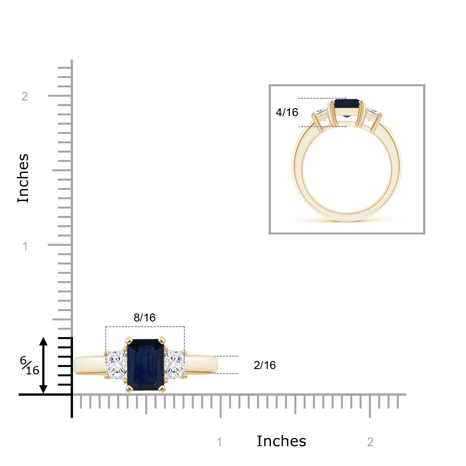 AA - Blue Sapphire / 2.93 CT / 14 KT Yellow Gold