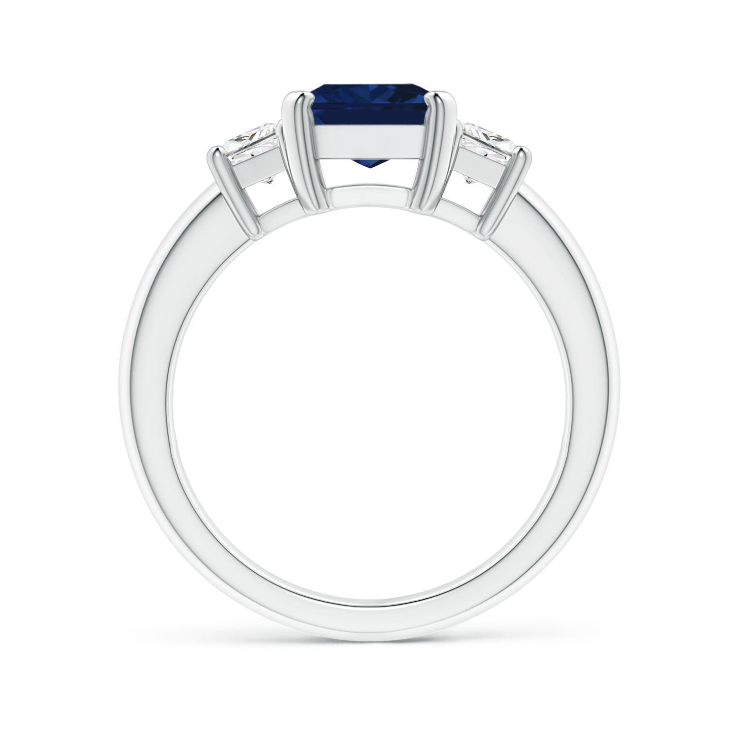 AAA - Blue Sapphire / 2.93 CT / 14 KT White Gold