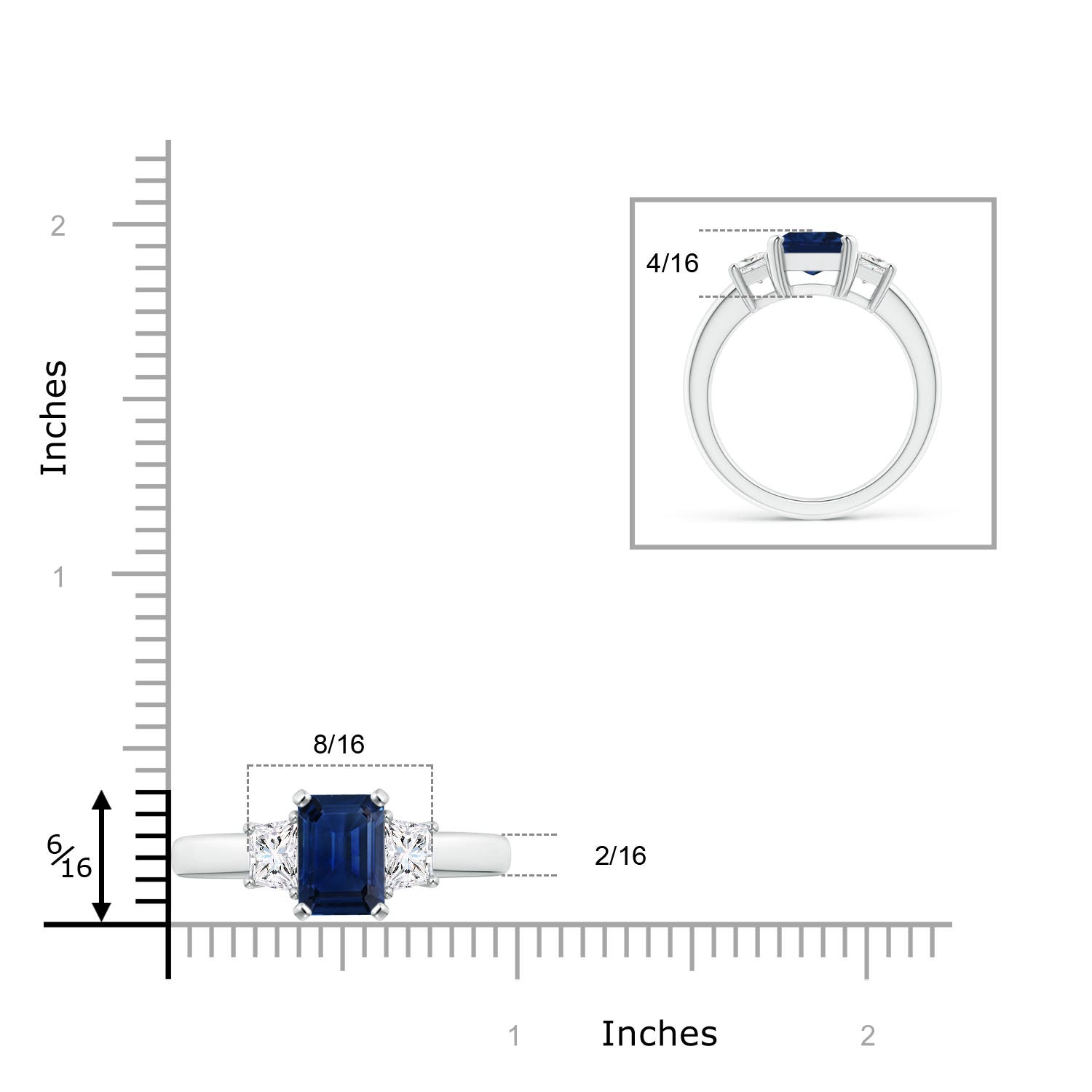 AAA - Blue Sapphire / 2.93 CT / 14 KT White Gold