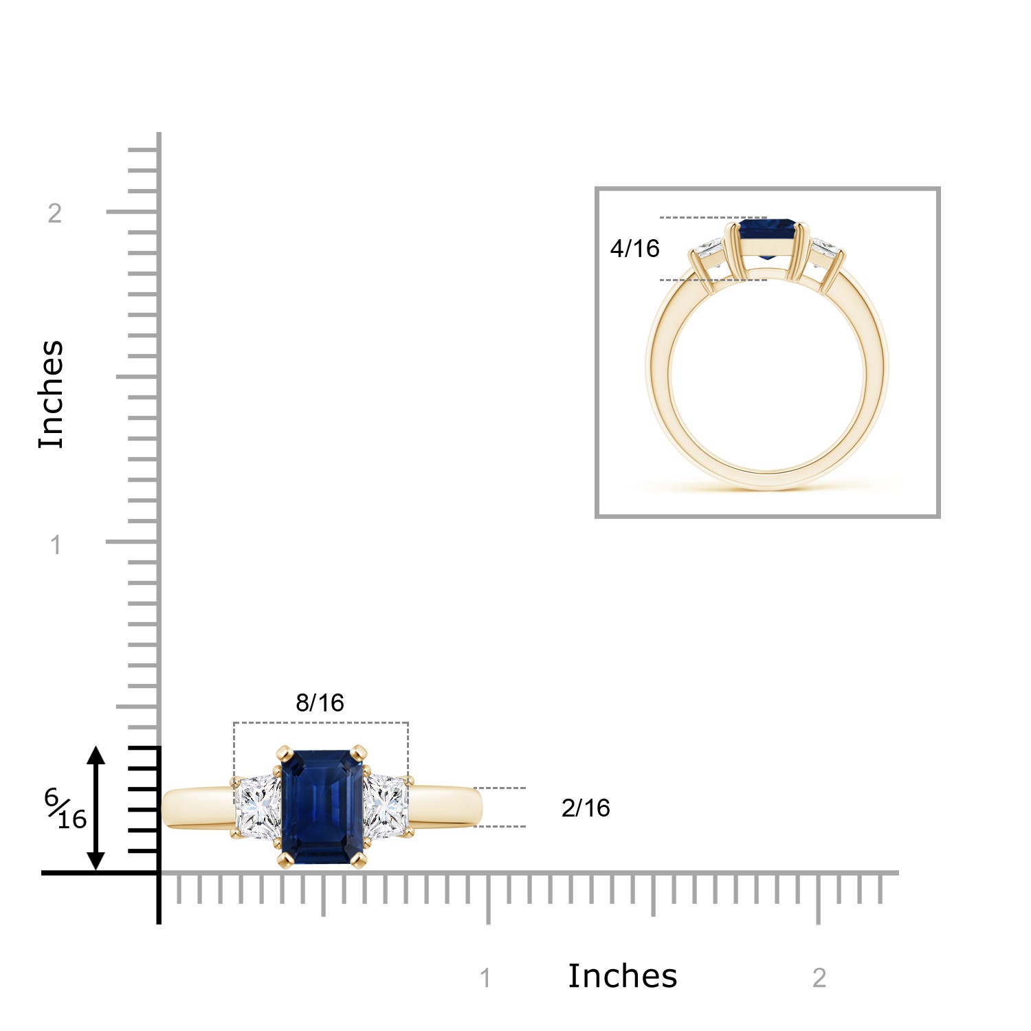 AAA - Blue Sapphire / 2.93 CT / 14 KT Yellow Gold