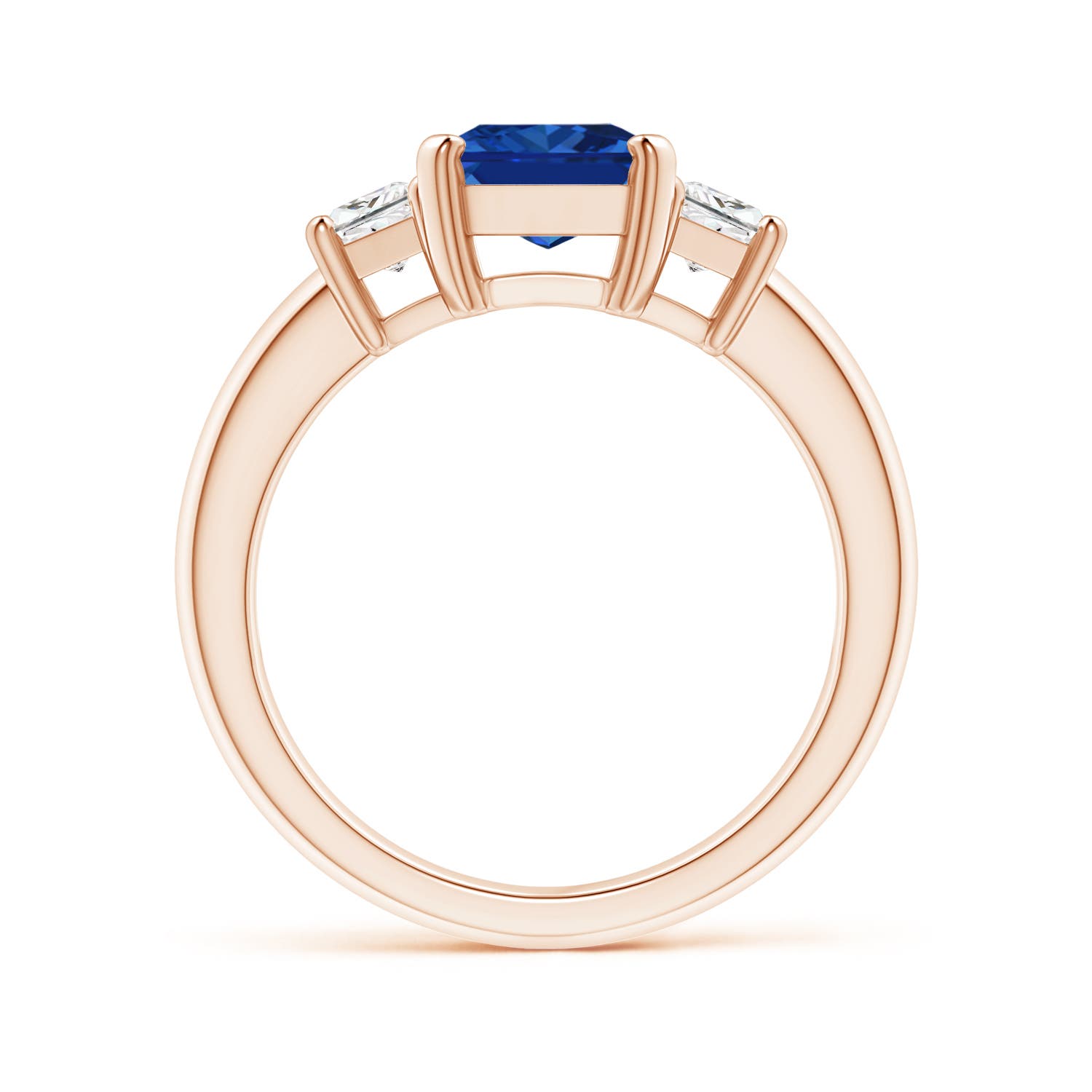 AAAA - Blue Sapphire / 2.93 CT / 14 KT Rose Gold