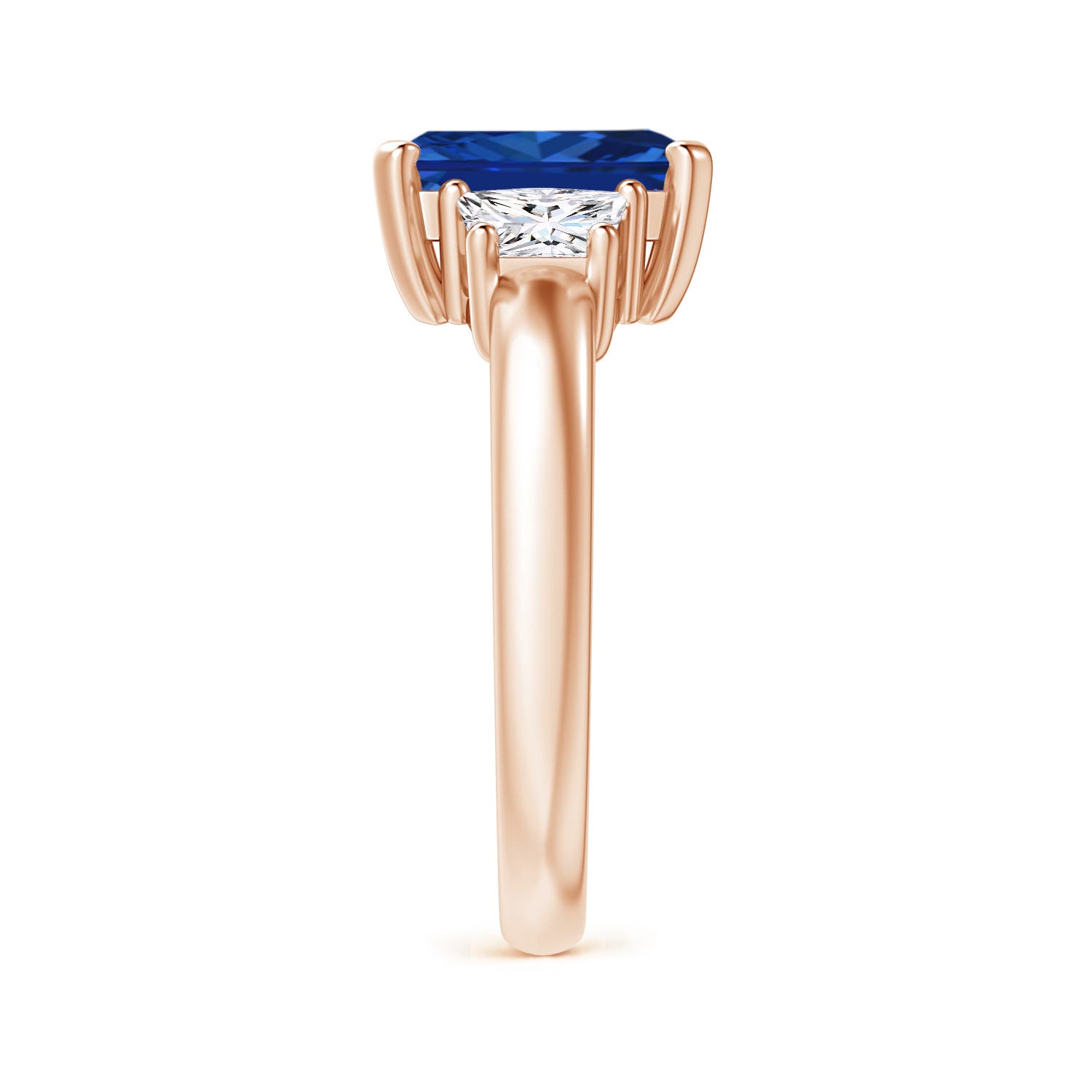 AAAA - Blue Sapphire / 2.93 CT / 14 KT Rose Gold