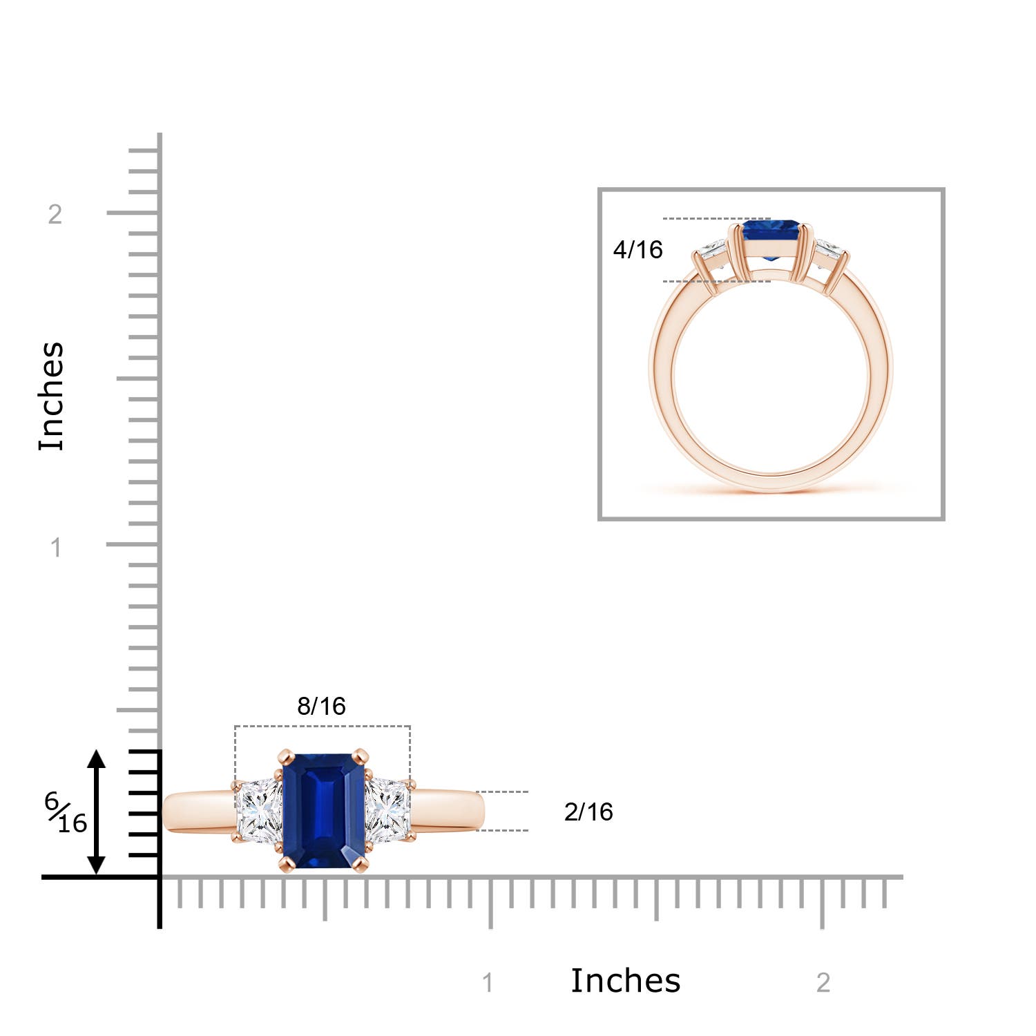 AAAA - Blue Sapphire / 2.93 CT / 14 KT Rose Gold