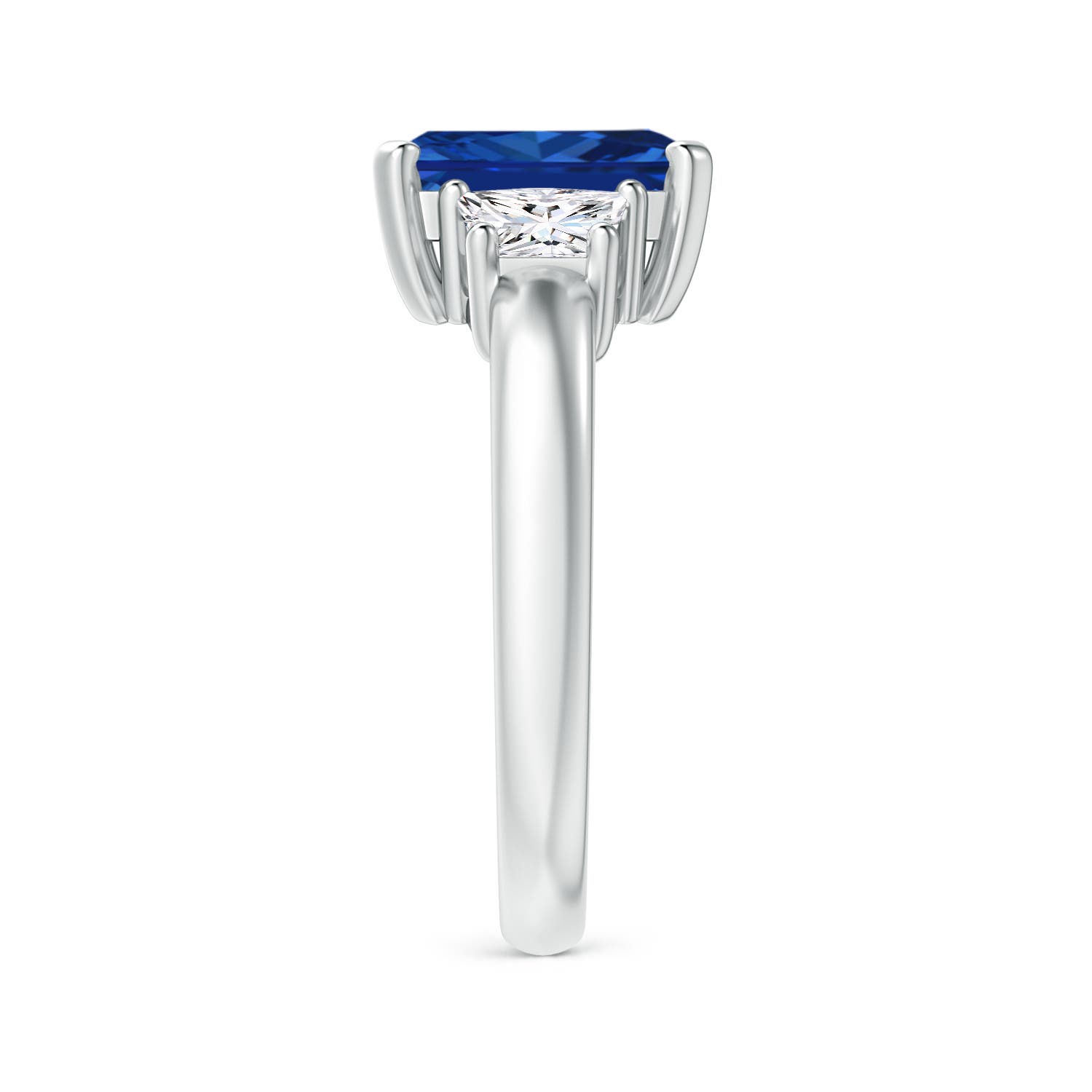 AAAA - Blue Sapphire / 2.93 CT / 14 KT White Gold