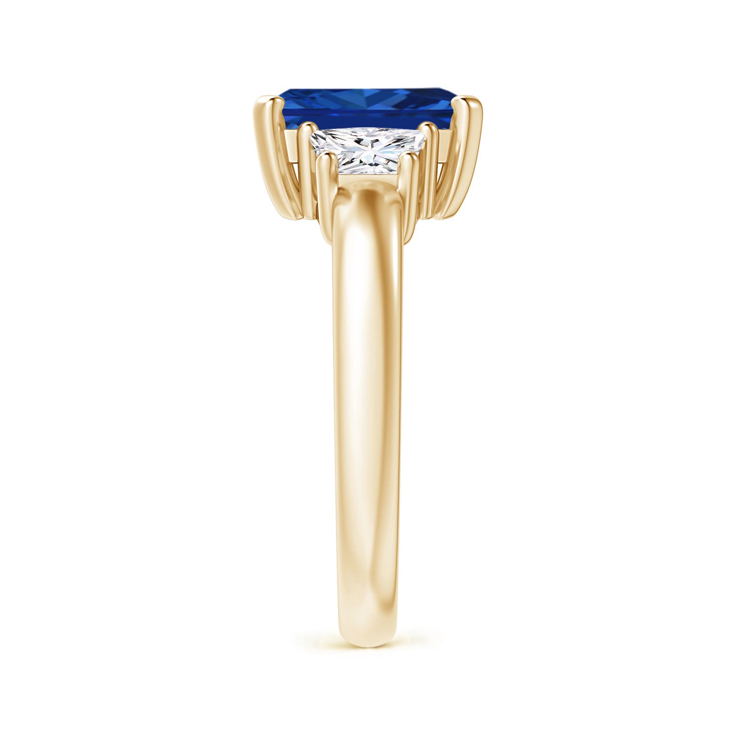 AAAA - Blue Sapphire / 2.93 CT / 14 KT Yellow Gold