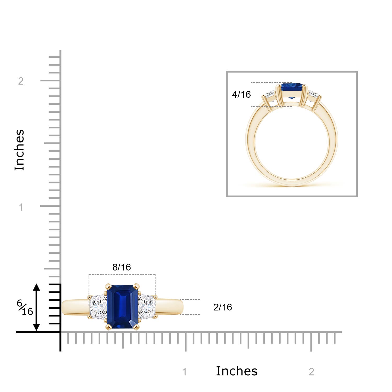 AAAA - Blue Sapphire / 2.93 CT / 14 KT Yellow Gold