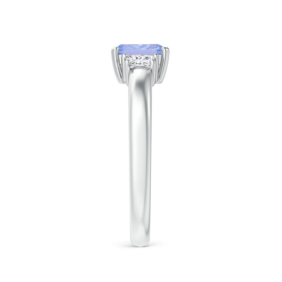 6x4mm A Tanzanite and Diamond Three Stone Ring in P950 Platinum side 2