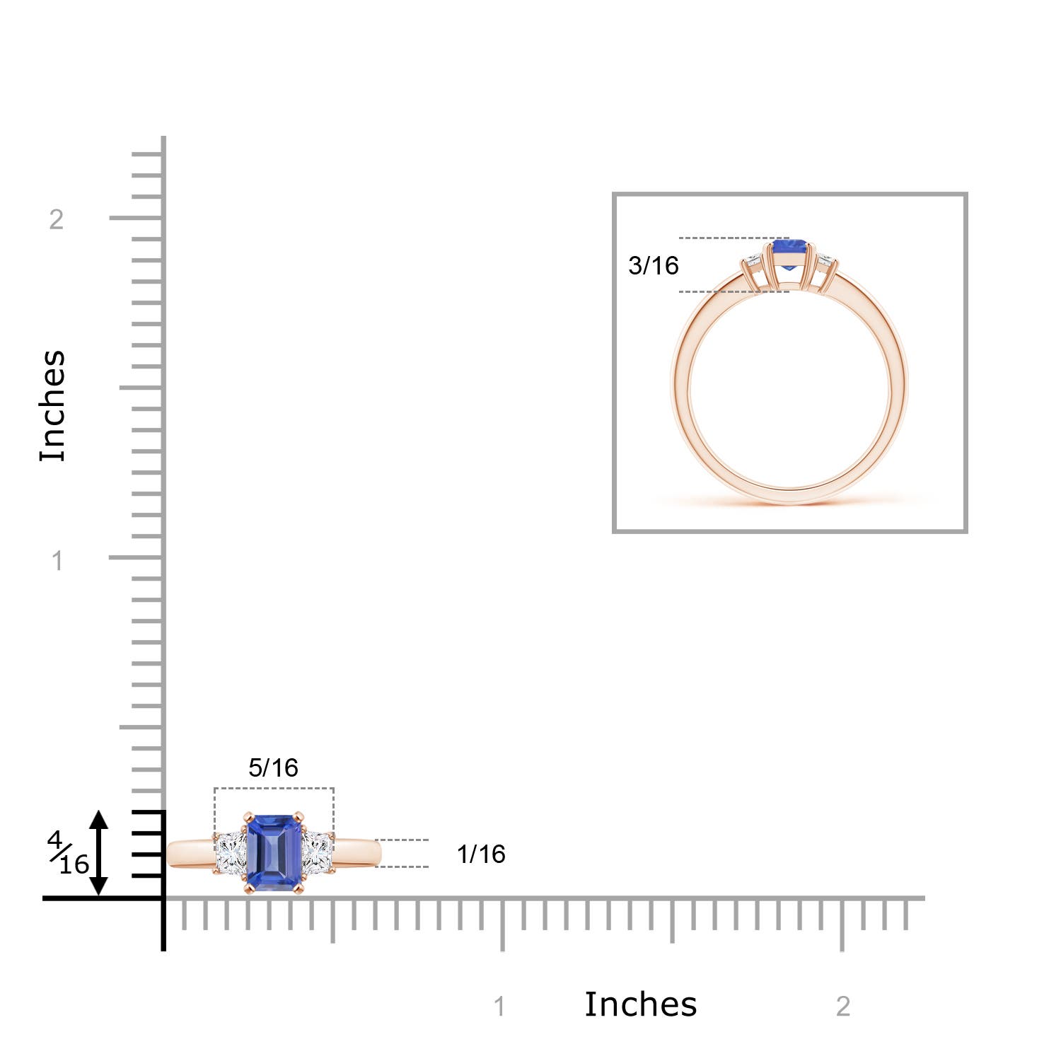 AA - Tanzanite / 0.8 CT / 14 KT Rose Gold