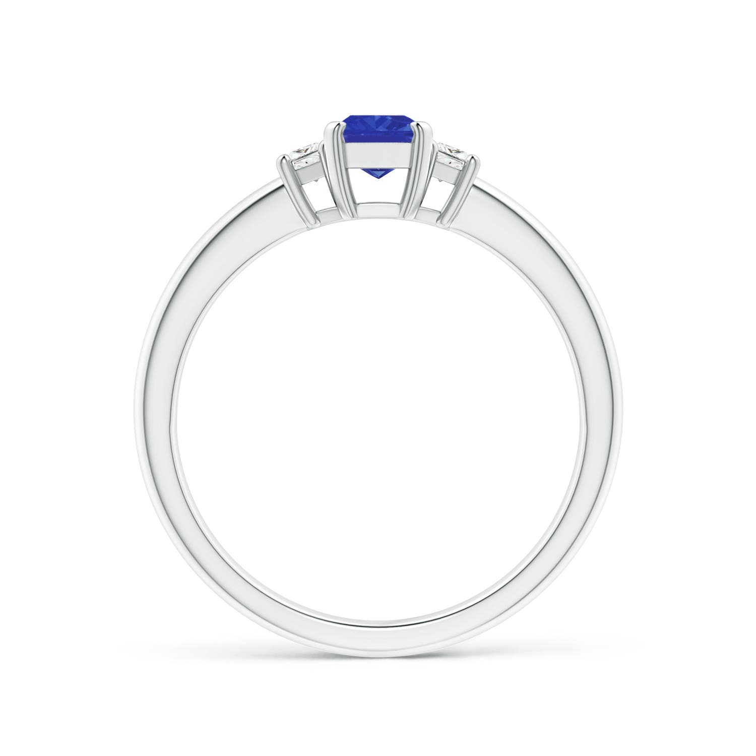 AAA - Tanzanite / 0.8 CT / 14 KT White Gold