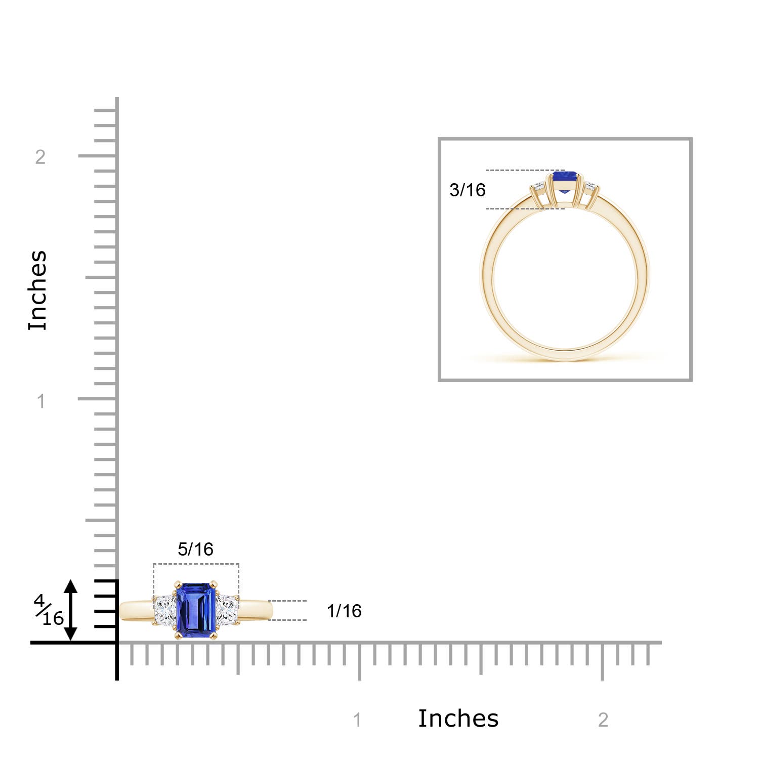 AAA - Tanzanite / 0.8 CT / 14 KT Yellow Gold