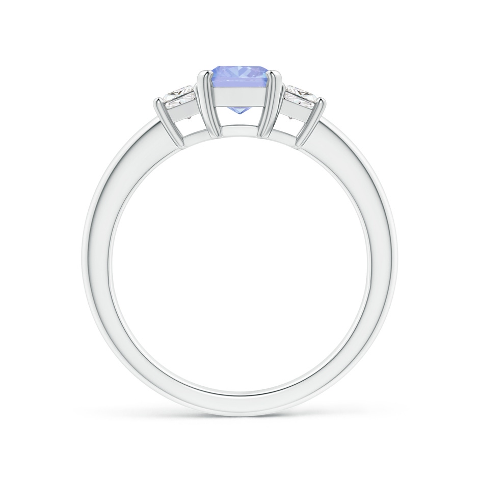 7x5mm A Tanzanite and Diamond Three Stone Ring in White Gold side 1