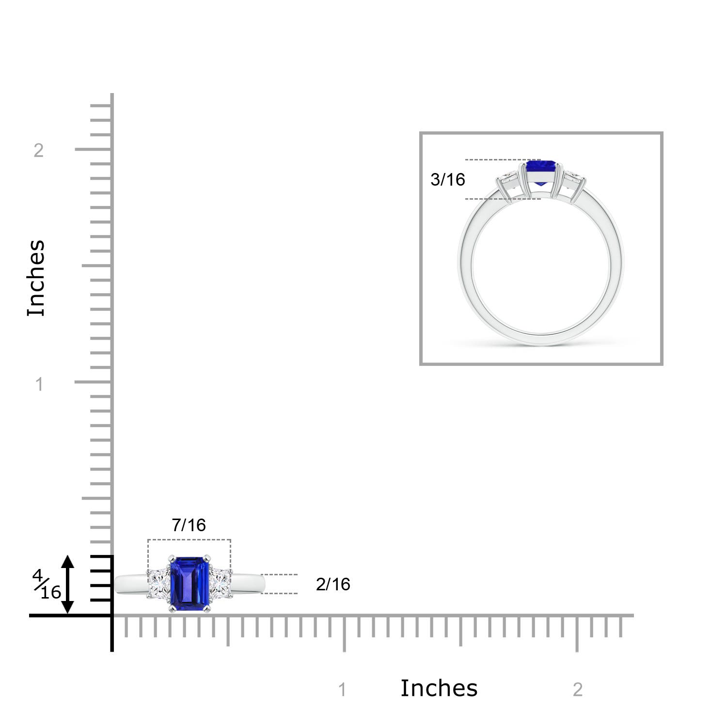 AAAA - Tanzanite / 1.32 CT / 14 KT White Gold