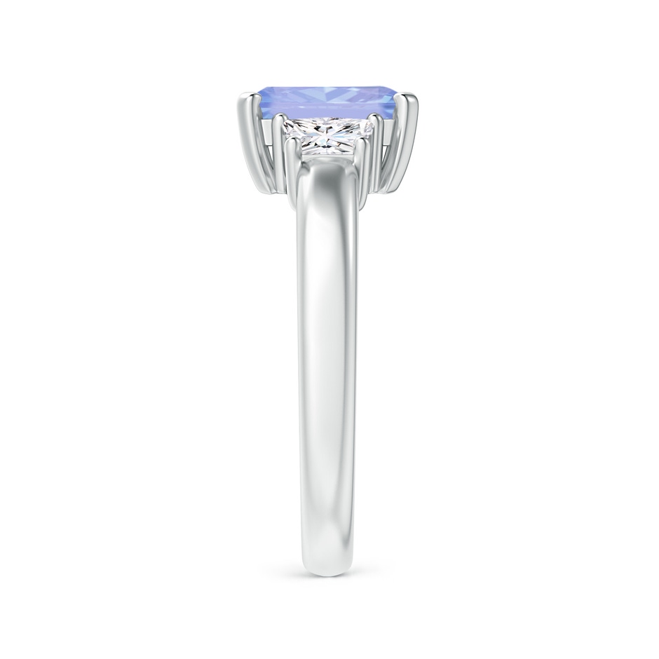 8x6mm A Tanzanite and Diamond Three Stone Ring in P950 Platinum side 2