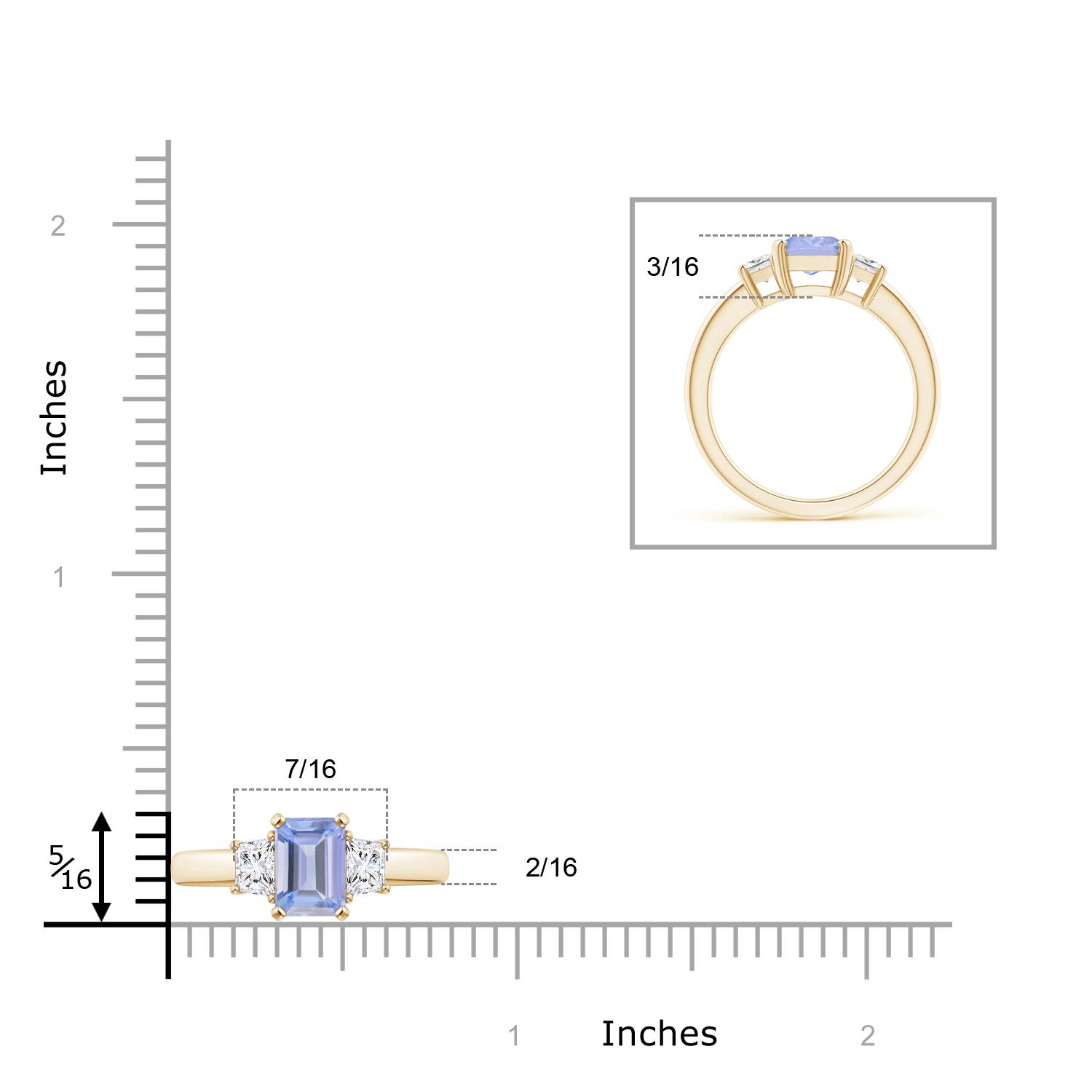 A - Tanzanite / 1.82 CT / 14 KT Yellow Gold