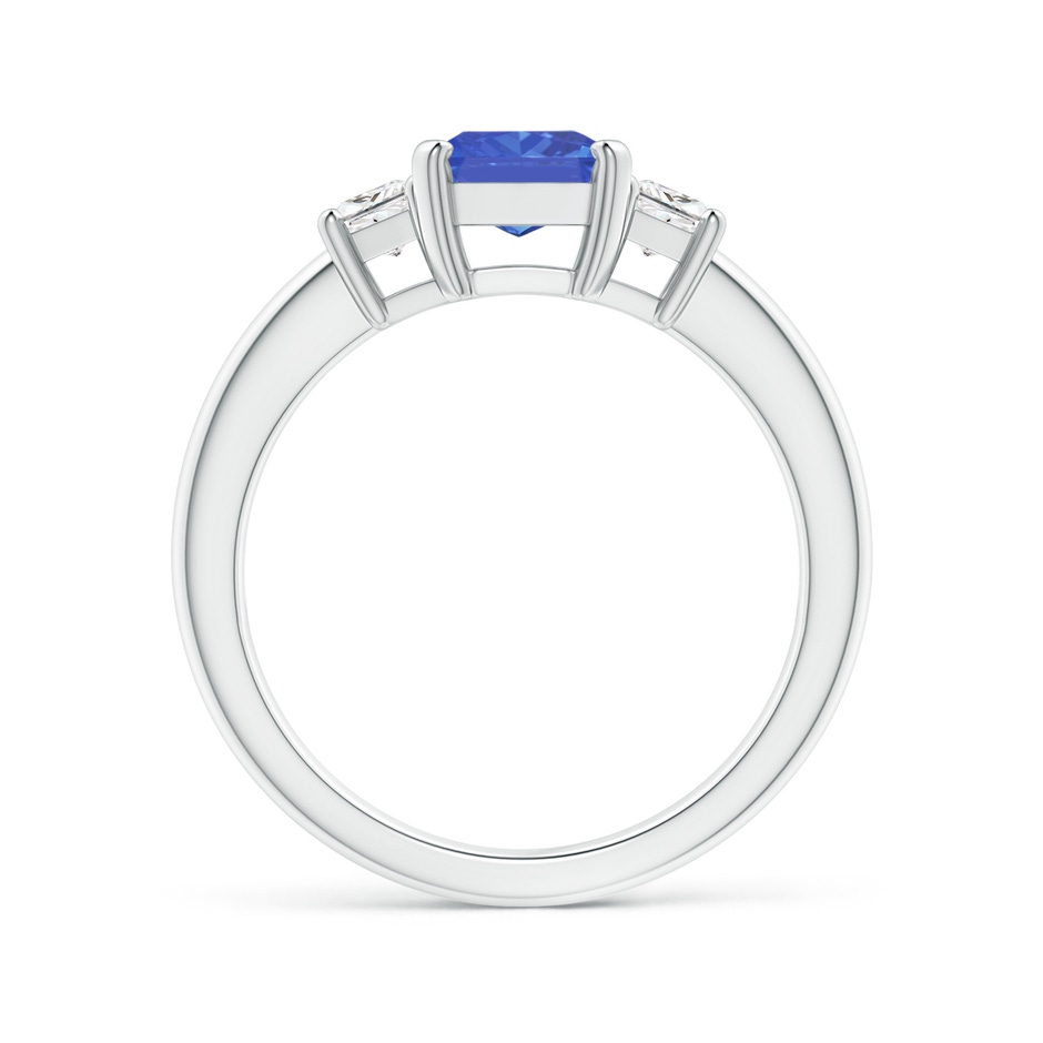 8x6mm AA Tanzanite and Diamond Three Stone Ring in White Gold side 1