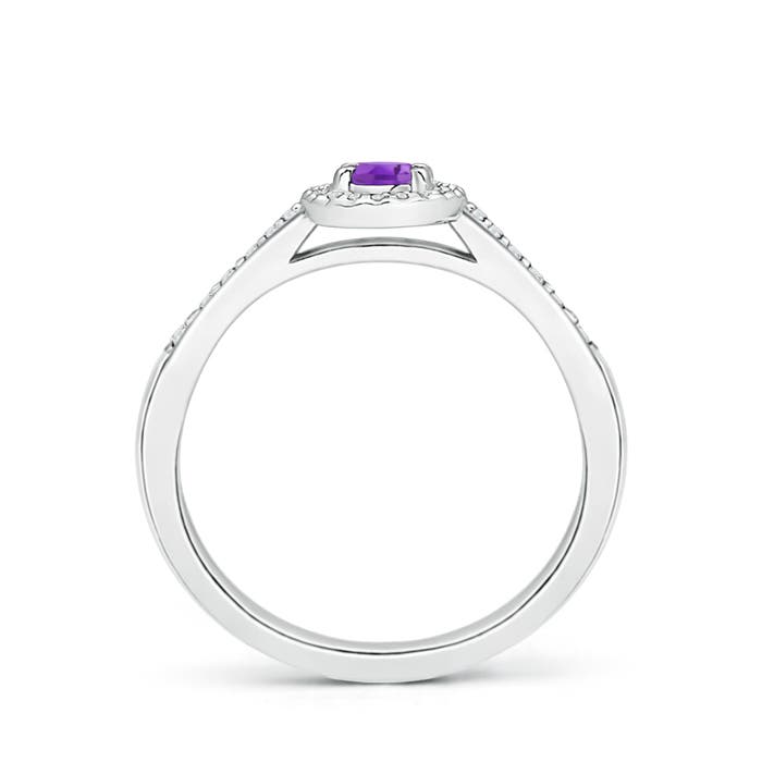 AA - Amethyst / 0.36 CT / 14 KT White Gold