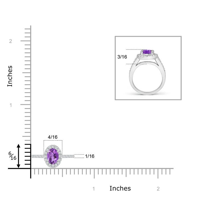 AA - Amethyst / 0.36 CT / 14 KT White Gold