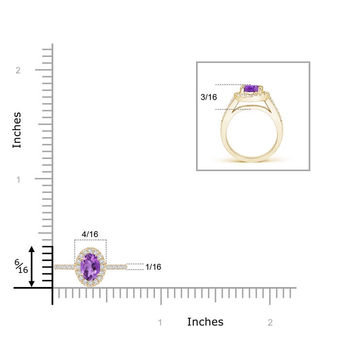 AA - Amethyst / 0.36 CT / 14 KT Yellow Gold