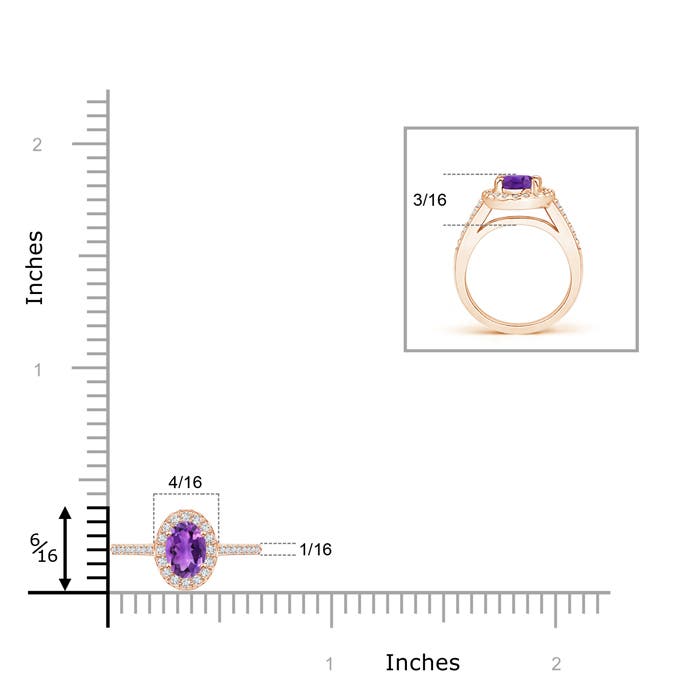 AAA - Amethyst / 0.36 CT / 14 KT Rose Gold