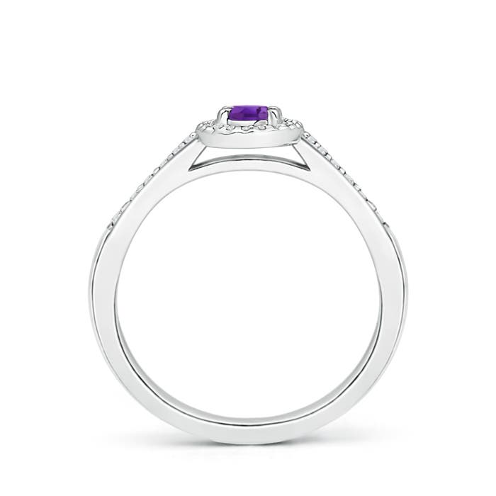 AAA - Amethyst / 0.36 CT / 14 KT White Gold