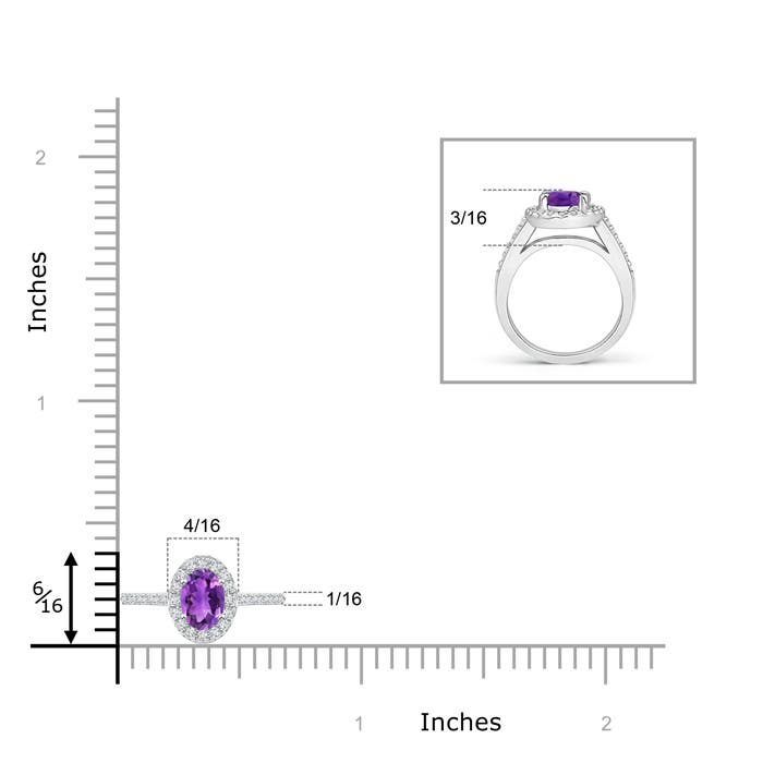 AAA - Amethyst / 0.36 CT / 14 KT White Gold