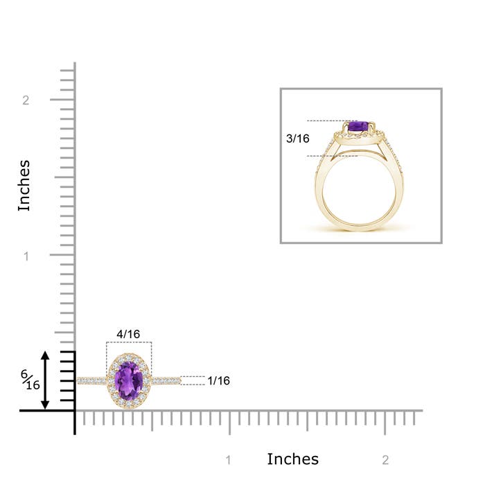 AAA - Amethyst / 0.36 CT / 14 KT Yellow Gold