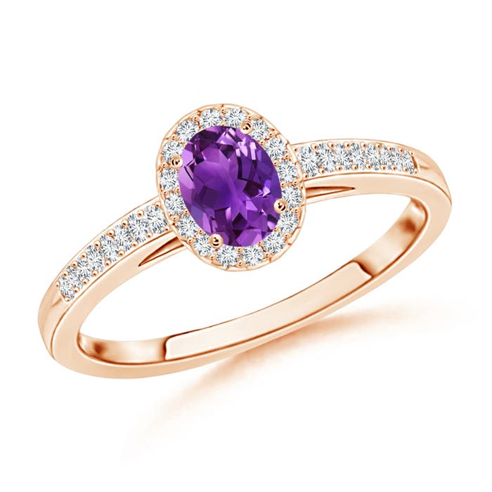 AAAA - Amethyst / 0.36 CT / 14 KT Rose Gold