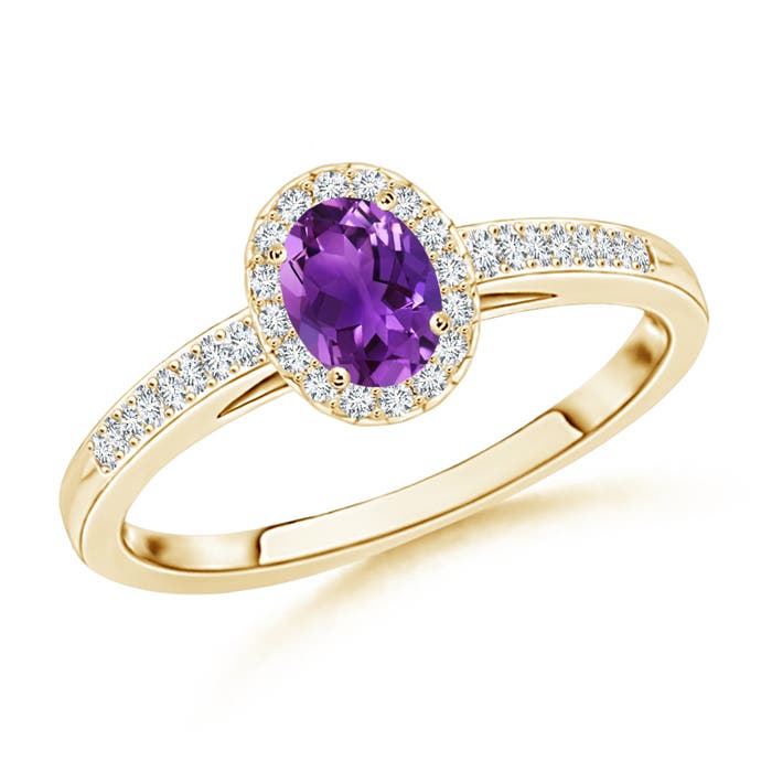 AAAA - Amethyst / 0.36 CT / 14 KT Yellow Gold