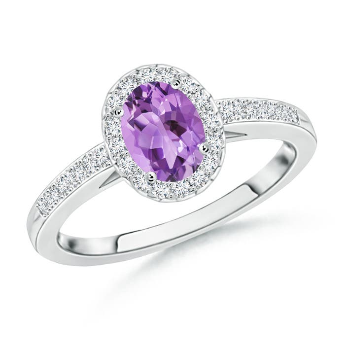 A - Amethyst / 0.61 CT / 14 KT White Gold